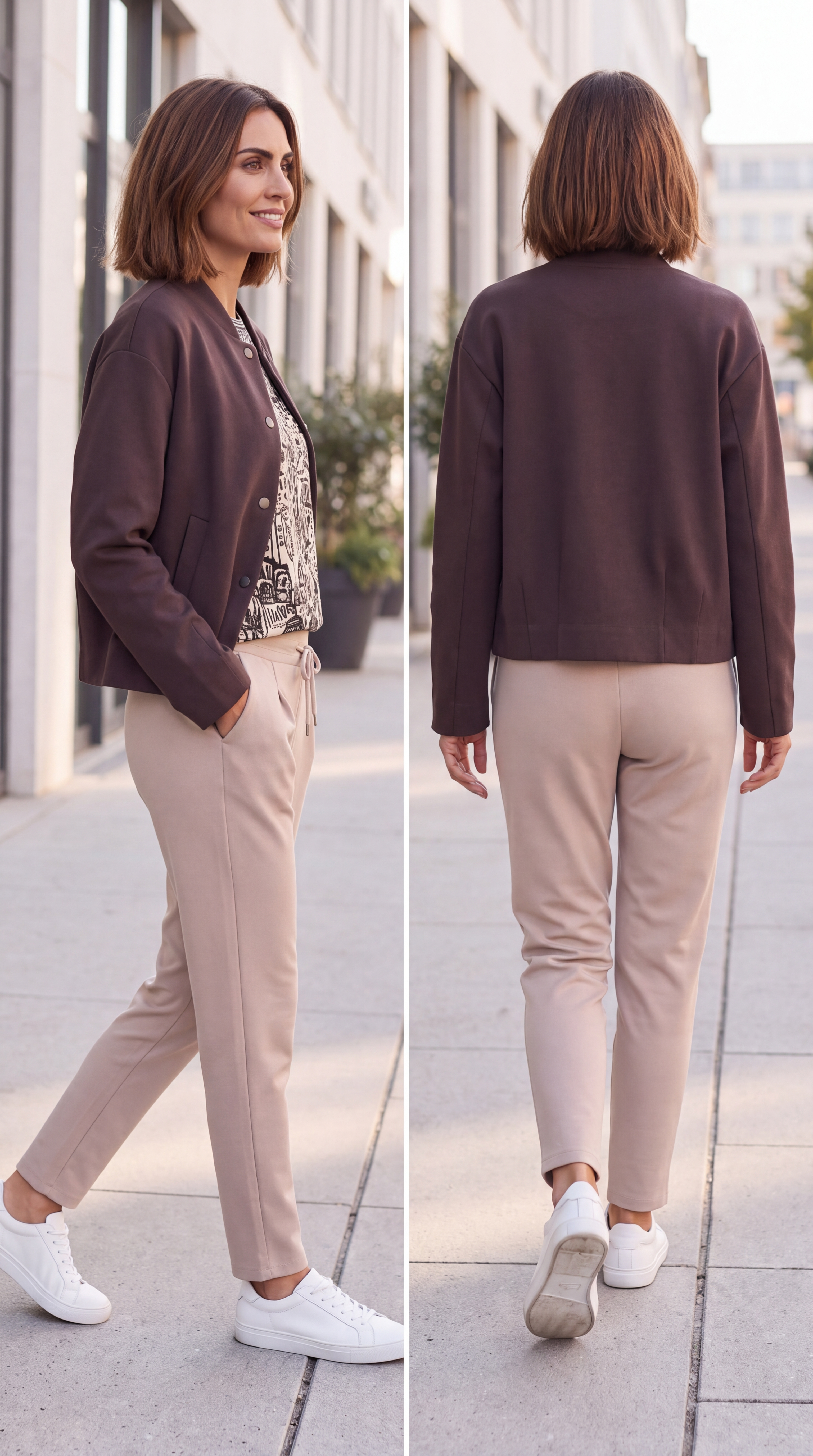 Dámske nohavice BROADWAY NYC FASHION REGULAR FIT WARM SAND 10
